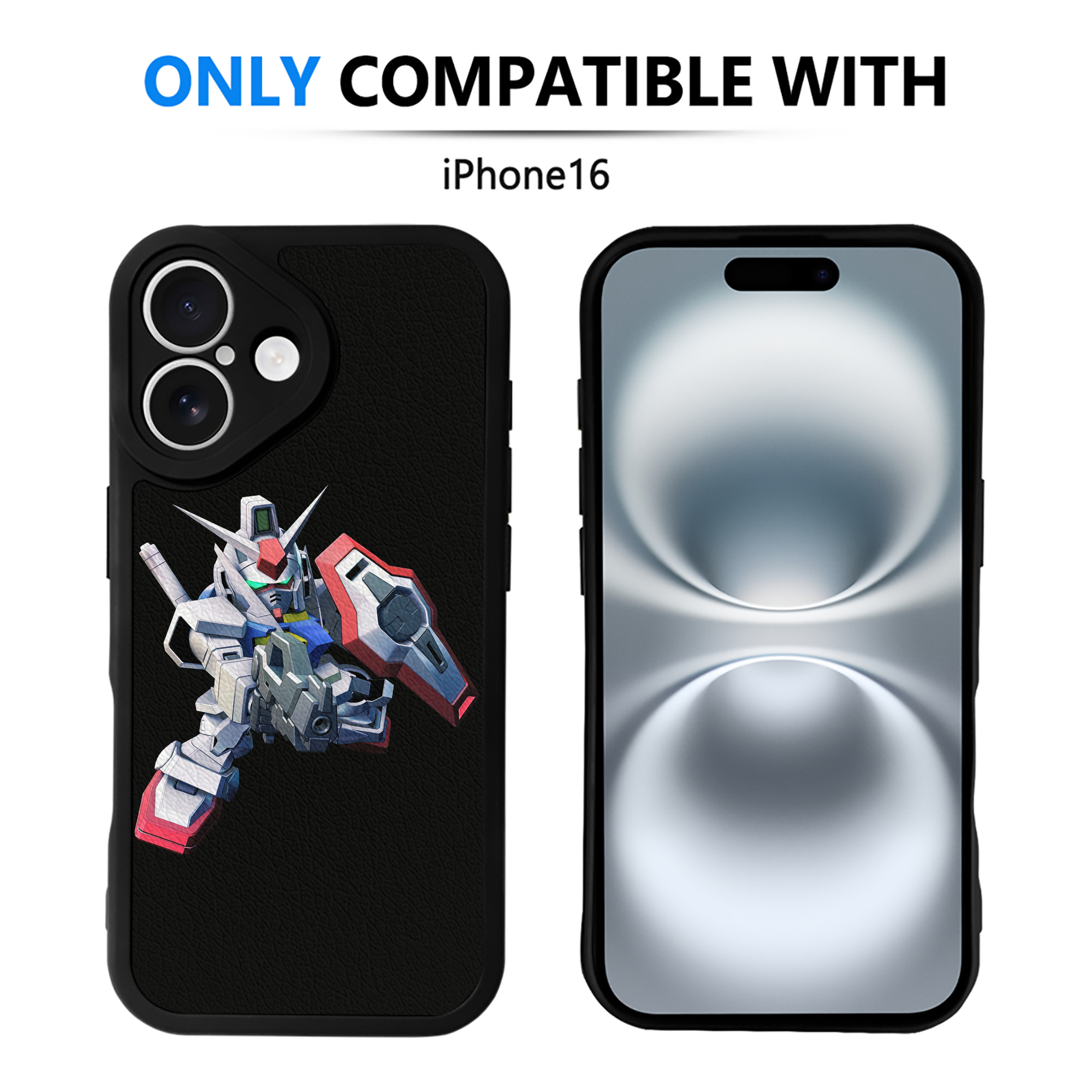 （画像用） 機動戦士ガンダム Mobile Suit Gundam 【iPhone 16シリーズ対応】シリコンスマホケース（レザー調） 材質：シリコン